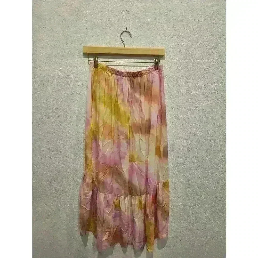 Rewind Aline skirt. Boho tye Dye long skirt. Pink size Medium